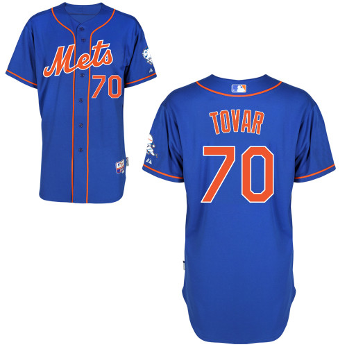Wilfredo Tovar #70 MLB Jersey-New York Mets Men's Authentic Alternate Blue Home Cool Base Baseball Jersey